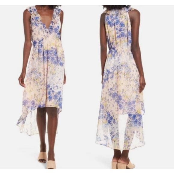 Leith Water-color High-Low Ruffle Fairy Chiffon dress size M - Picture 1 of 5